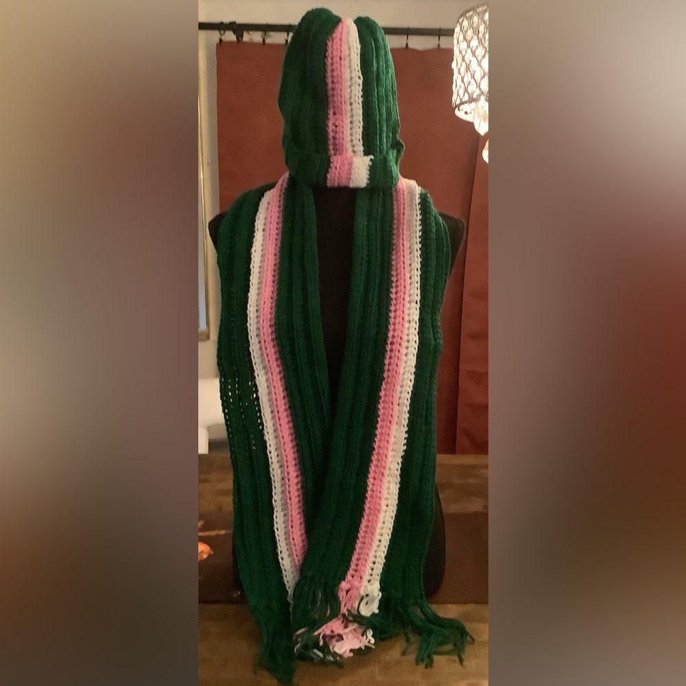 Hand crocheted hat and scarf set
